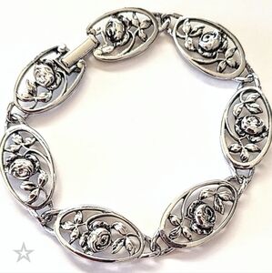 AVON ROSES VINTAGE SILVERTONE BRACELET - GREAT GIFT